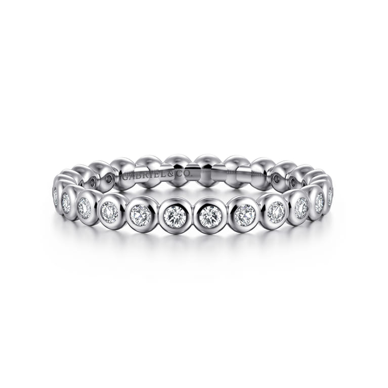 Eternity Band Wedding Ring in 14k White Gold with Round Natural Diamond at Gabriel & Co. - Shot 1