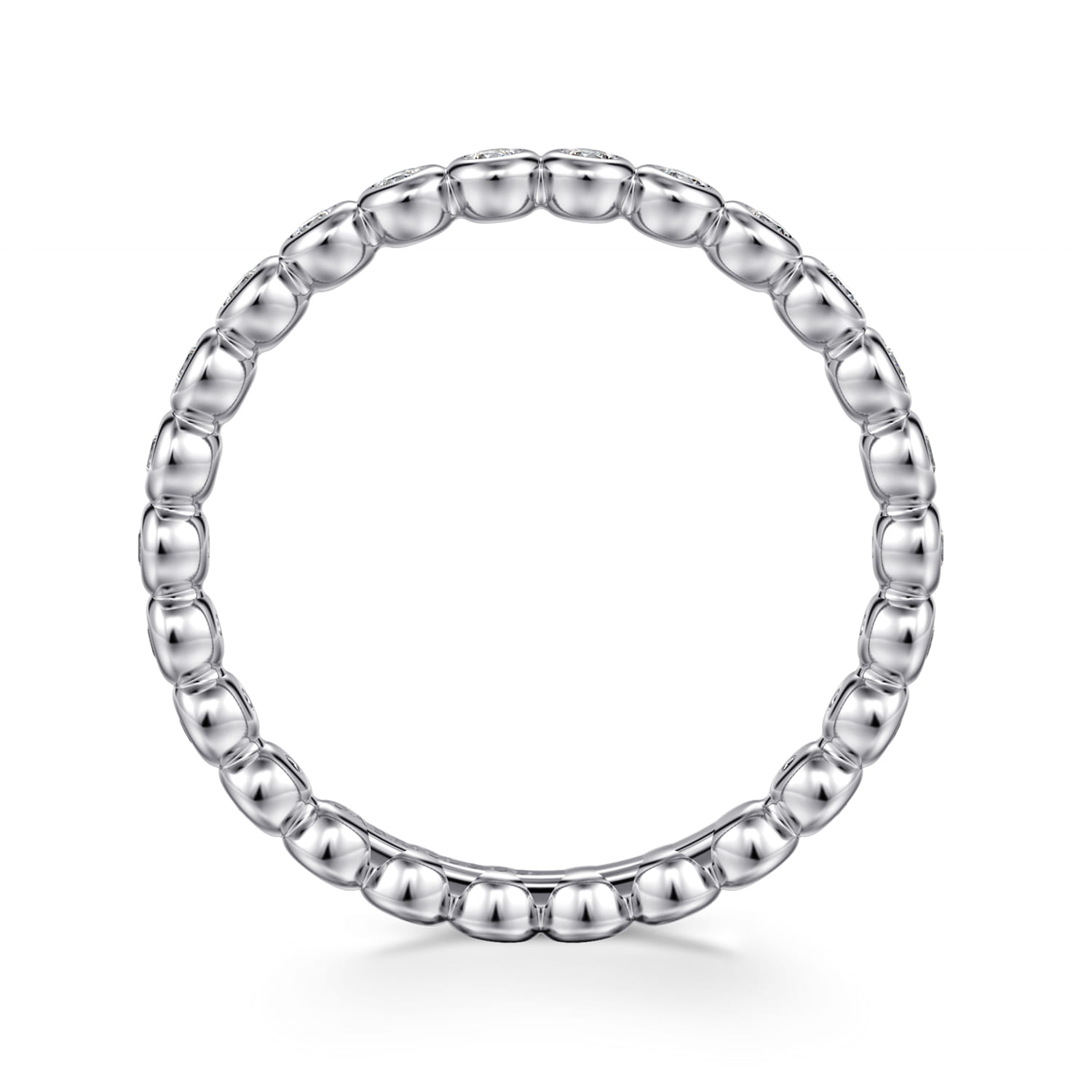 Eternity Band Wedding Ring in 14k White Gold with Round Natural Diamond at Gabriel & Co. - Shot 2