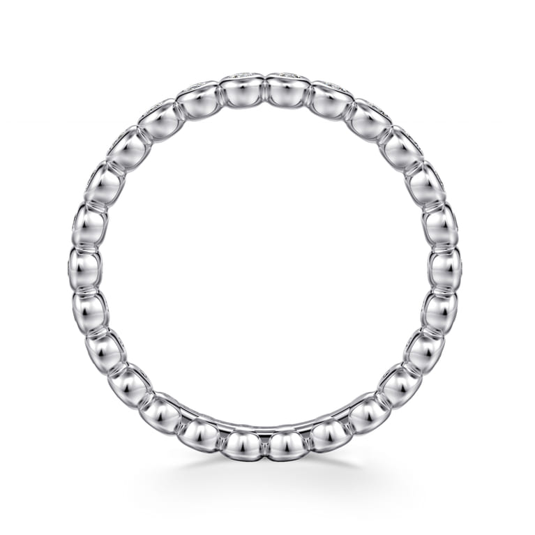 Eternity Band Wedding Ring in 14k White Gold with Round Natural Diamond at Gabriel & Co. - Shot 2