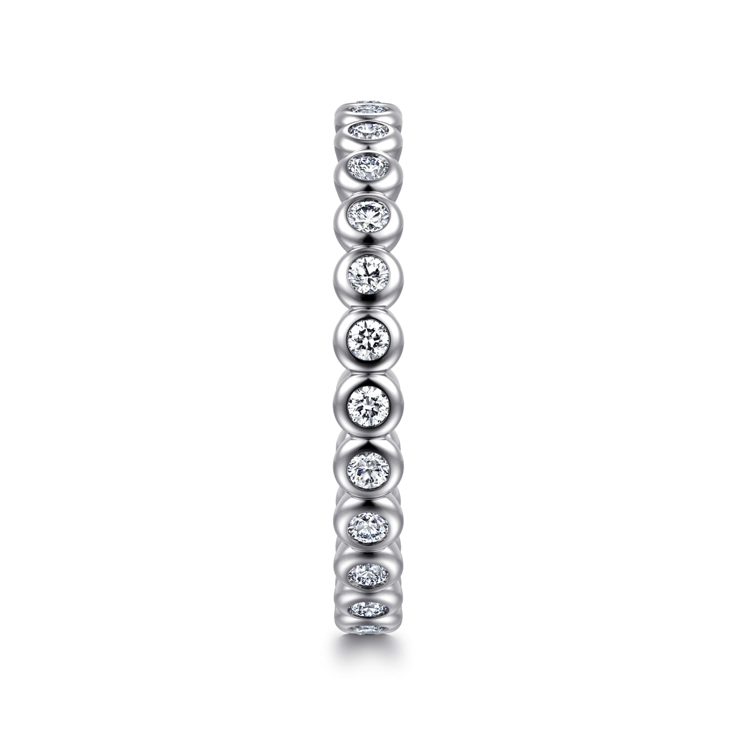 Eternity Band Wedding Ring in 14k White Gold with Round Natural Diamond at Gabriel & Co. - Shot 4
