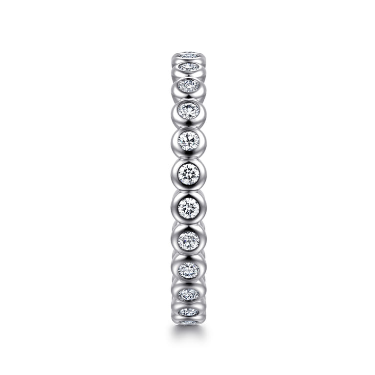 Eternity Band Wedding Ring in 14k White Gold with Round Natural Diamond at Gabriel & Co. - Shot 4