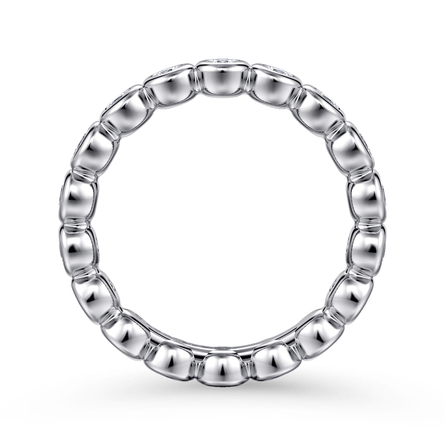 Eternity Band Wedding Ring in 14k White Gold with Round Natural Diamond at Gabriel & Co. - Shot 2