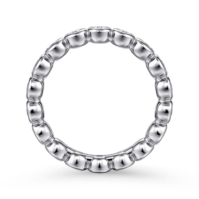 Eternity Band Wedding Ring in 14k White Gold with Round Natural Diamond at Gabriel & Co. - Shot 2