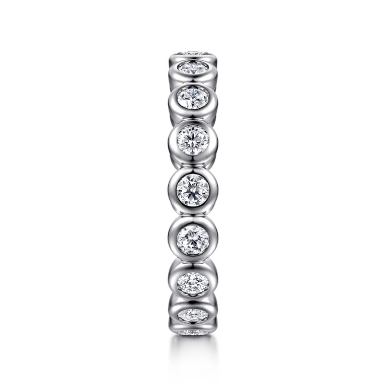 Eternity Band Wedding Ring in 14k White Gold with Round Natural Diamond at Gabriel & Co. - Shot 4