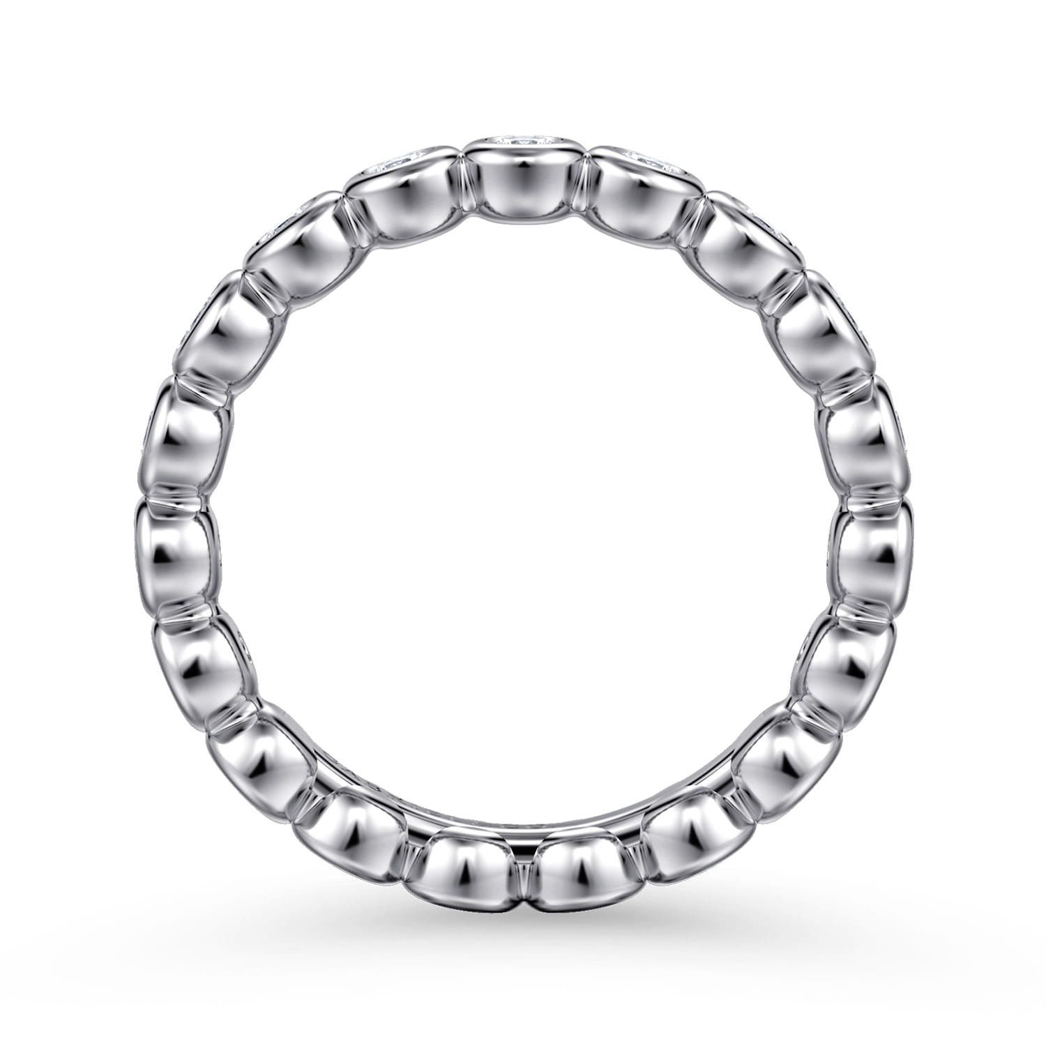 Eternity Band Wedding Ring in 14k White Gold with Round Natural Diamond at Gabriel & Co. - Shot 2