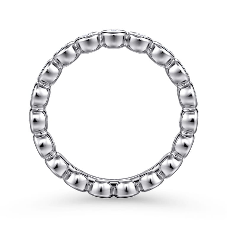 Eternity Band Wedding Ring in 14k White Gold with Round Natural Diamond at Gabriel & Co. - Shot 2