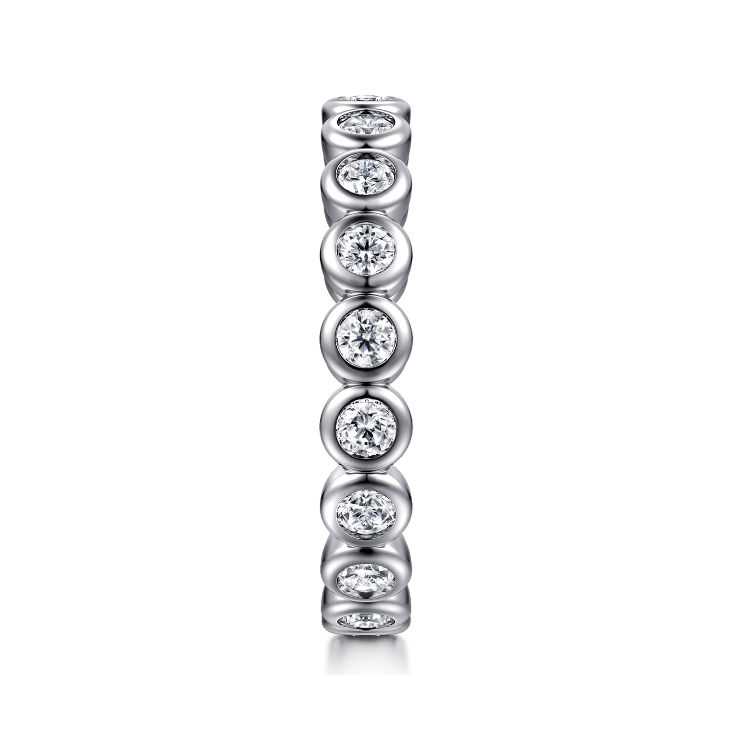 Eternity Band Wedding Ring in 14k White Gold with Round Natural Diamond at Gabriel & Co. - Shot 4