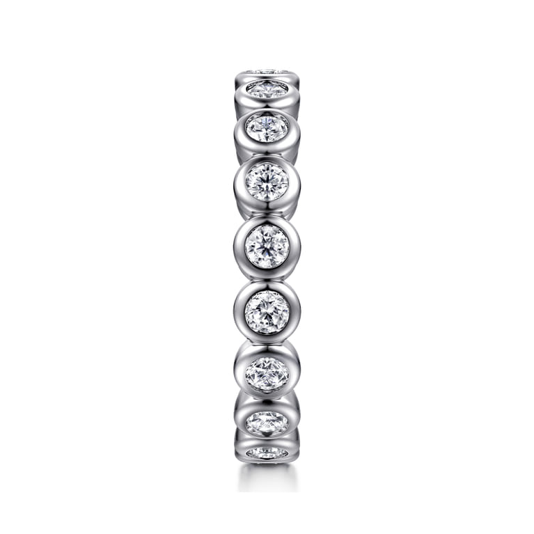 Eternity Band Wedding Ring in 14k White Gold with Round Natural Diamond at Gabriel & Co. - Shot 4