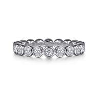 Genevi - 14K White Gold Bezel Diamond Eternity Band