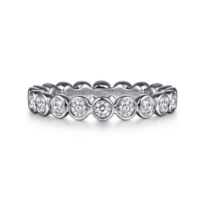 Genevi - 14K White Gold Bezel Diamond Eternity Band