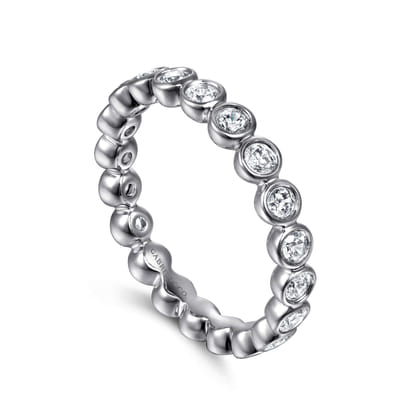 Genevi - 14K White Gold Bezel Diamond Eternity Band