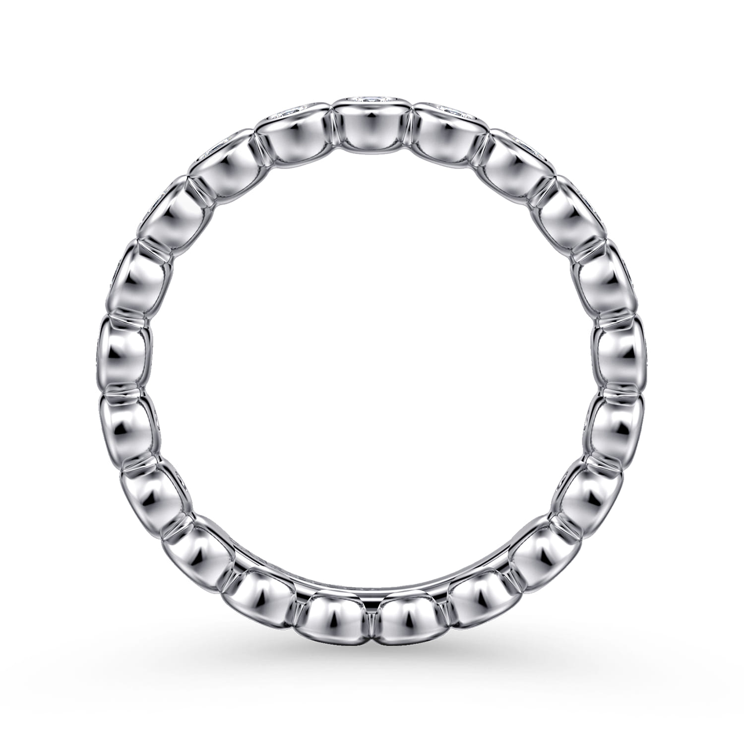 Eternity Band Wedding Ring in 14k White Gold with Round Natural Diamond at Gabriel & Co. - Shot 2