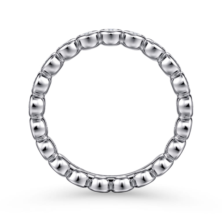 Eternity Band Wedding Ring in 14k White Gold with Round Natural Diamond at Gabriel & Co. - Shot 2