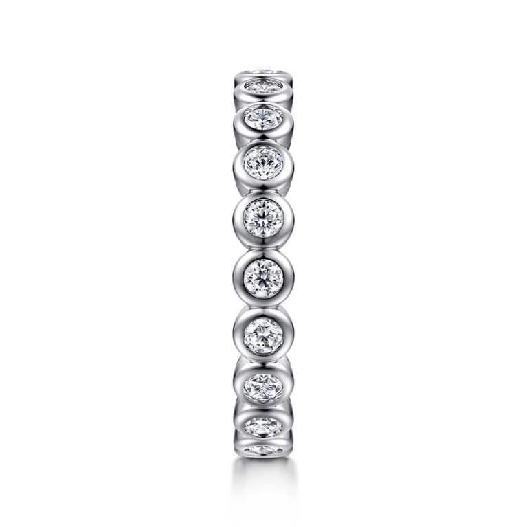 Eternity Band Wedding Ring in 14k White Gold with Round Natural Diamond at Gabriel & Co. - Shot 4