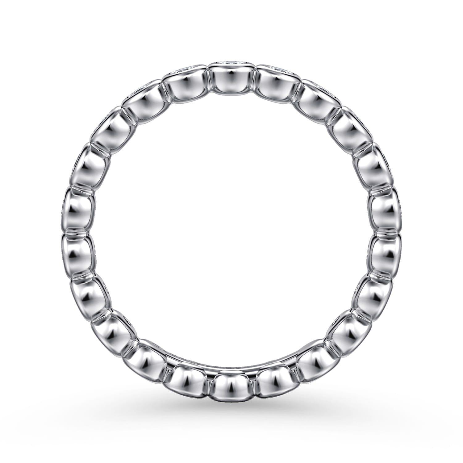 Eternity Band Wedding Ring in 14k White Gold with Round Natural Diamond at Gabriel & Co. - Shot 2