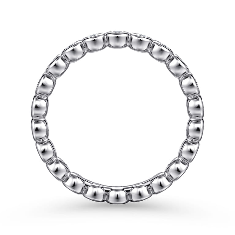 Eternity Band Wedding Ring in 14k White Gold with Round Natural Diamond at Gabriel & Co. - Shot 2