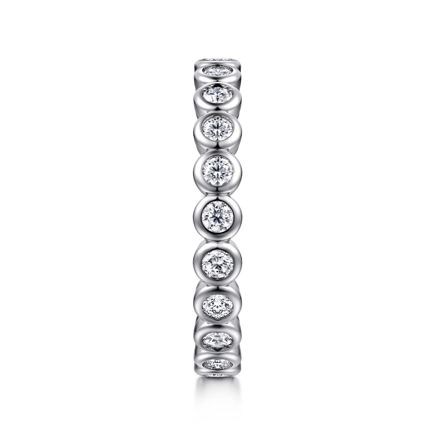 Eternity Band Wedding Ring in 14k White Gold with Round Natural Diamond at Gabriel & Co. - Shot 4