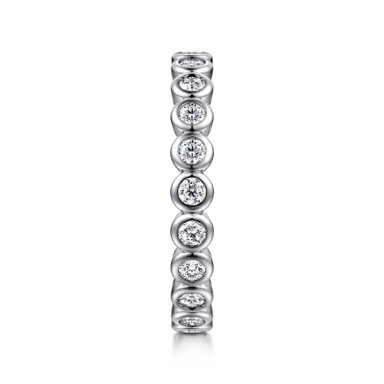 Eternity Band Wedding Ring in 14k White Gold with Round Natural Diamond at Gabriel & Co. - Shot 4