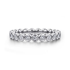 Genevi - 14K White Gold Bezel Diamond Eternity Band