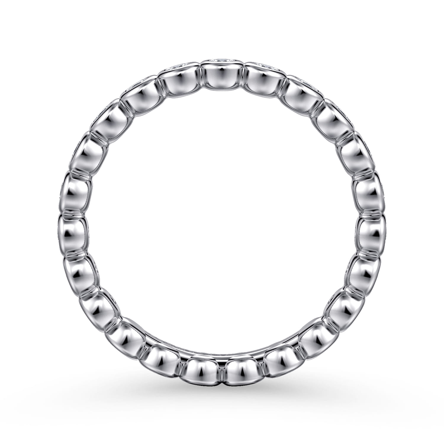 Eternity Band Wedding Ring in 14k White Gold with Round Natural Diamond at Gabriel & Co. - Shot 2