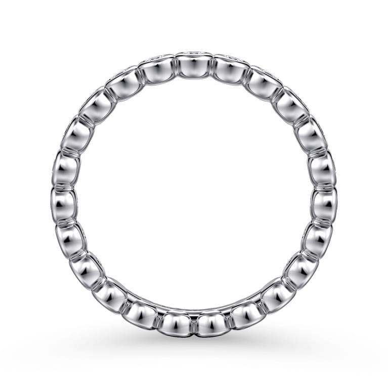 Eternity Band Wedding Ring in 14k White Gold with Round Natural Diamond at Gabriel & Co. - Shot 2