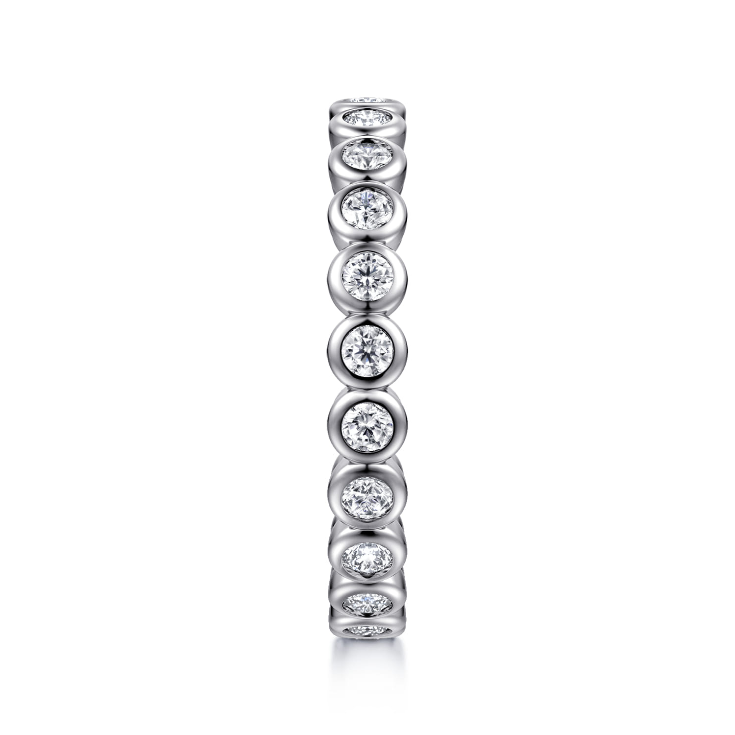 Eternity Band Wedding Ring in 14k White Gold with Round Natural Diamond at Gabriel & Co. - Shot 4