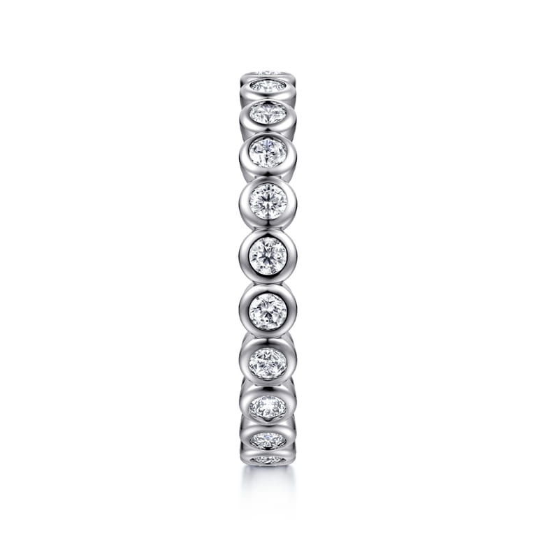 Eternity Band Wedding Ring in 14k White Gold with Round Natural Diamond at Gabriel & Co. - Shot 4