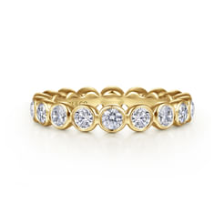14K Yellow Gold Bezel Diamond Eternity Band