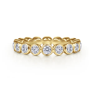 Genevi - 14K Yellow Gold Bezel Diamond Eternity Band