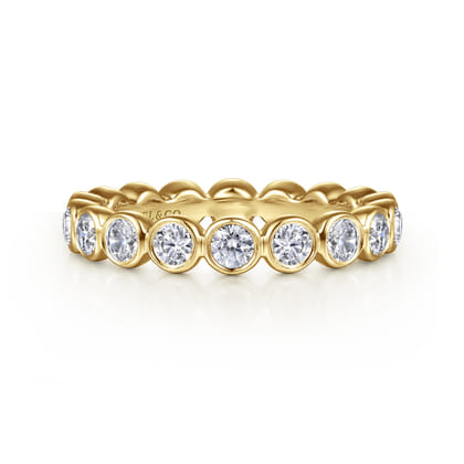 Genevi - 14K Yellow Gold Bezel Diamond Eternity Band