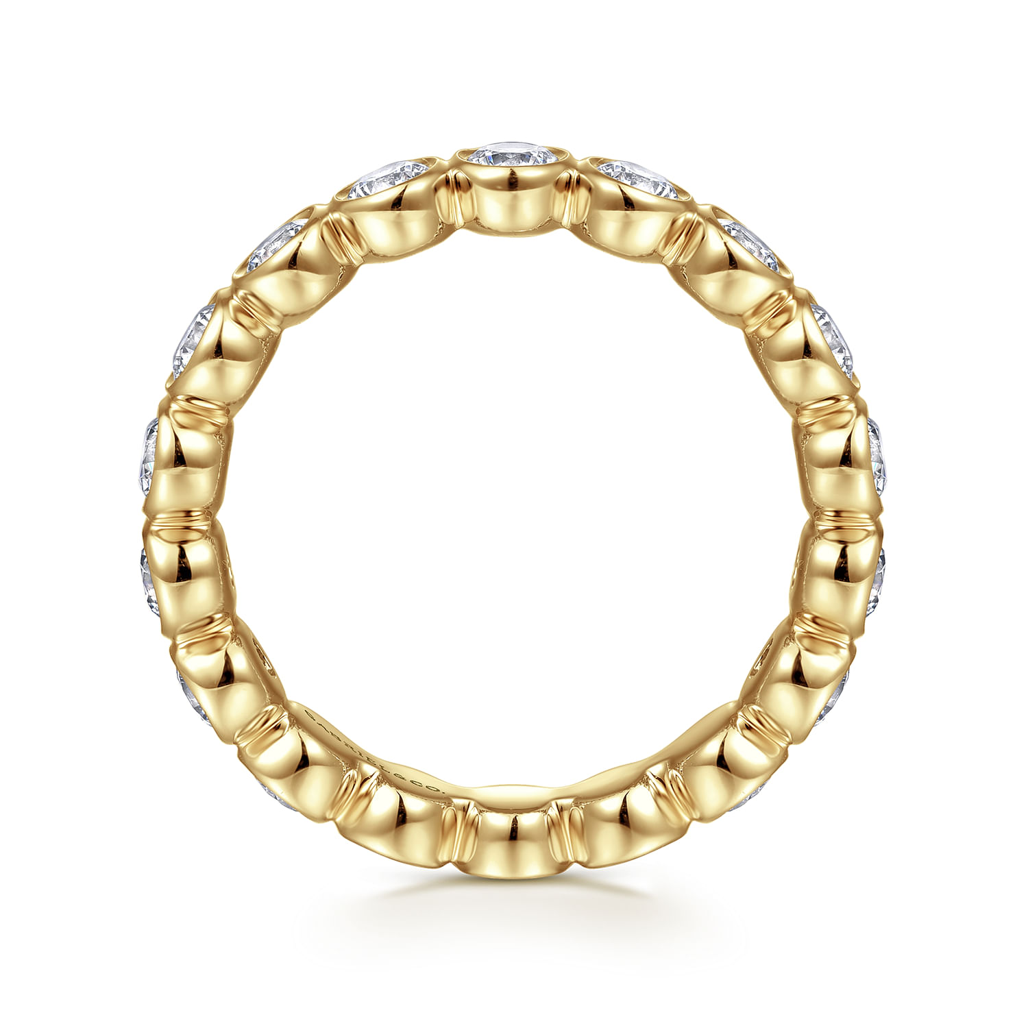 Genevi - 14K Yellow Gold Bezel Diamond Eternity Band