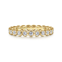 Genevi - 14K Yellow Gold Bezel Diamond Eternity Band