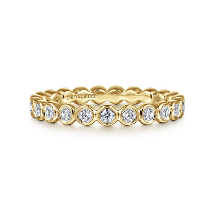 Genevi - 14K Yellow Gold Bezel Diamond Eternity Band