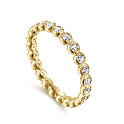 Genevi - 14K Yellow Gold Bezel Diamond Eternity Band
