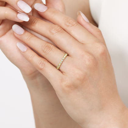 Genevi - 14K Yellow Gold Bezel Diamond Eternity Band