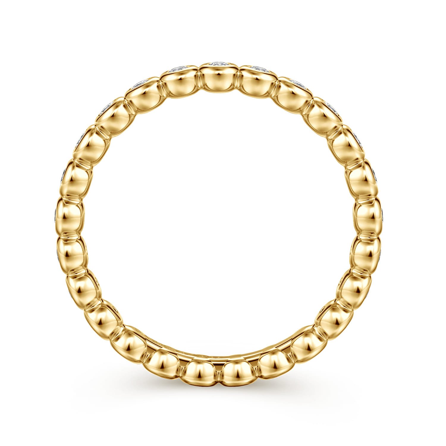 Eternity Band Wedding Ring in 14k Yellow Gold with Round Natural Diamond at Gabriel & Co. - Shot 2