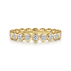 Genevi - 14K Yellow Gold Bezel Diamond Eternity Band