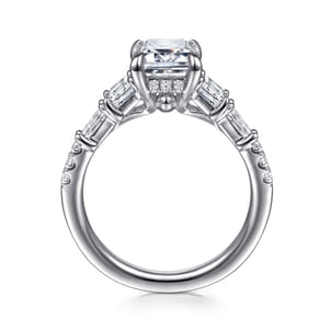 Genni - 14K White Gold Emerald Cut Diamond Engagement Ring
