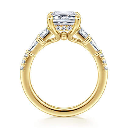 Genni - 14K Yellow Gold Emerald Cut Diamond Engagement Ring