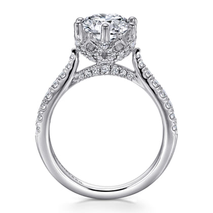 Genoa - 14K White Gold Round Diamond Engagement Ring