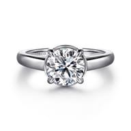 Geo - 14K White Gold Round Diamond Engagement Ring