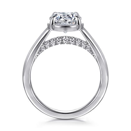 Geo - 14K White Gold Round Diamond Engagement Ring