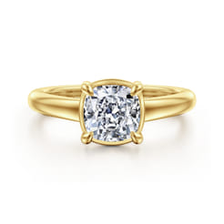 Geo - 14K Yellow Gold Cushion Cut Diamond Engagement Ring