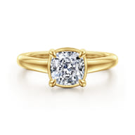 Geo - 14K Yellow Gold Cushion Cut Diamond Engagement Ring