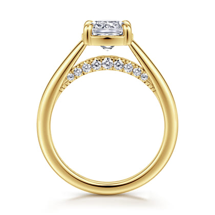 Geo - 14K Yellow Gold Cushion Cut Diamond Engagement Ring