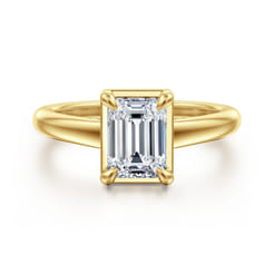 Geo - 14K Yellow Gold Emerald Cut Diamond Engagement Ring