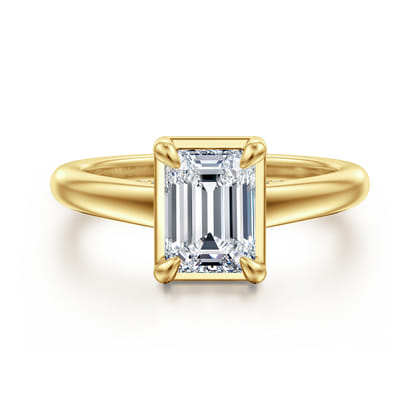 Geo - 14K Yellow Gold Emerald Cut Diamond Engagement Ring