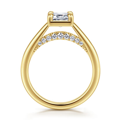 Geo - 14K Yellow Gold Emerald Cut Diamond Engagement Ring