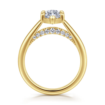 Geo - 14K Yellow Gold Marquise Shape Diamond Engagement Ring