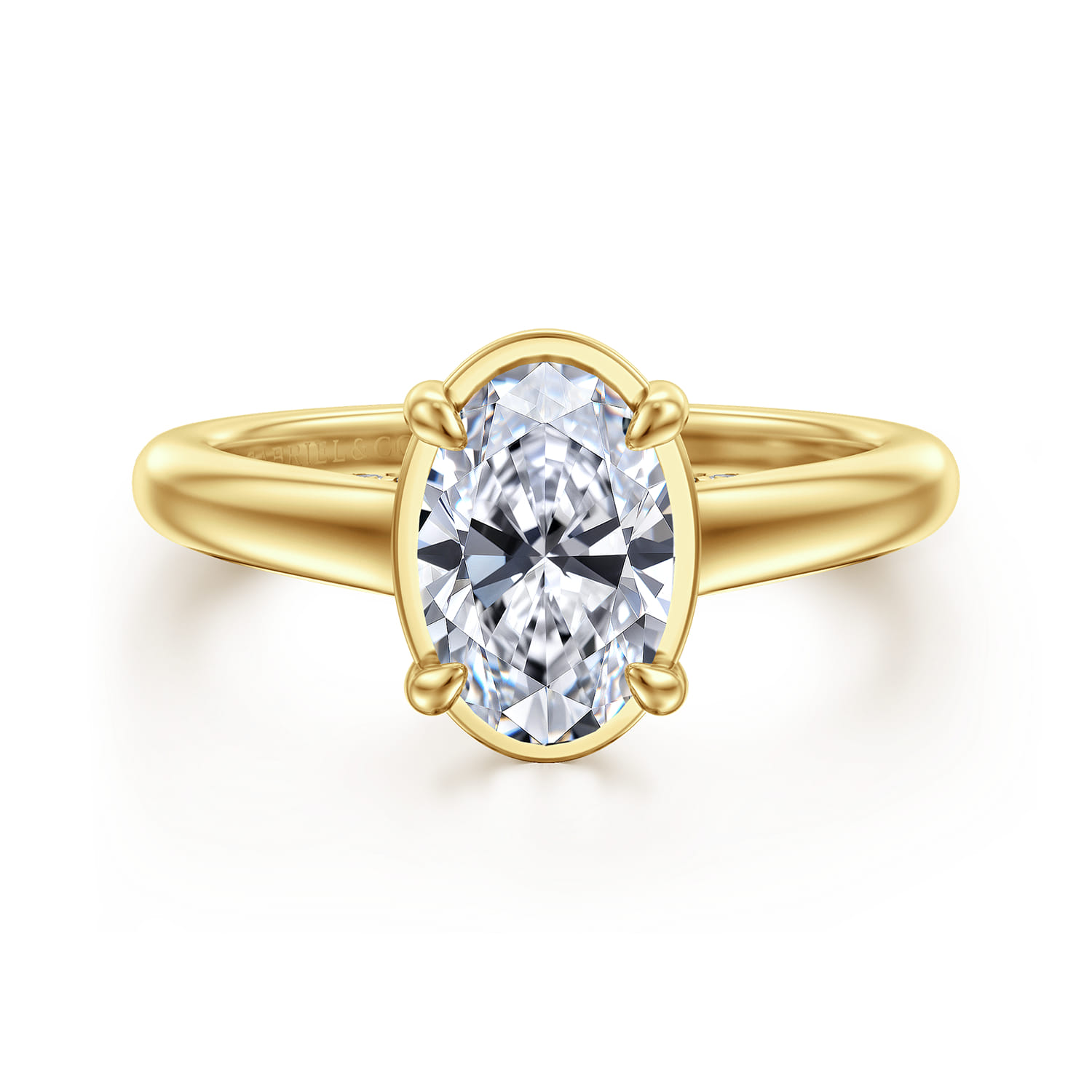 Geo - 14K Yellow Gold Oval Diamond Engagement Ring